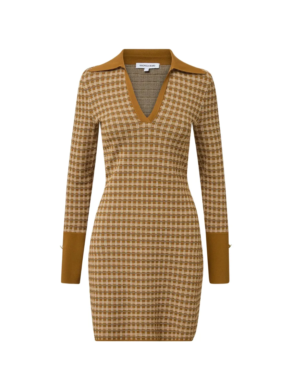 Veronica Beard Celena check-pattern knit mini dress