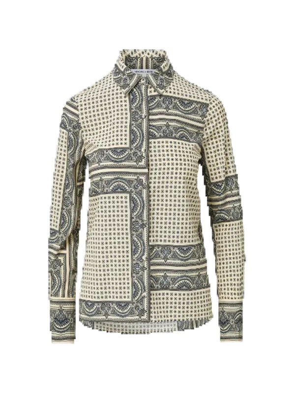 Veronica Beard Monique Paisley-print Shirt in Neutrals