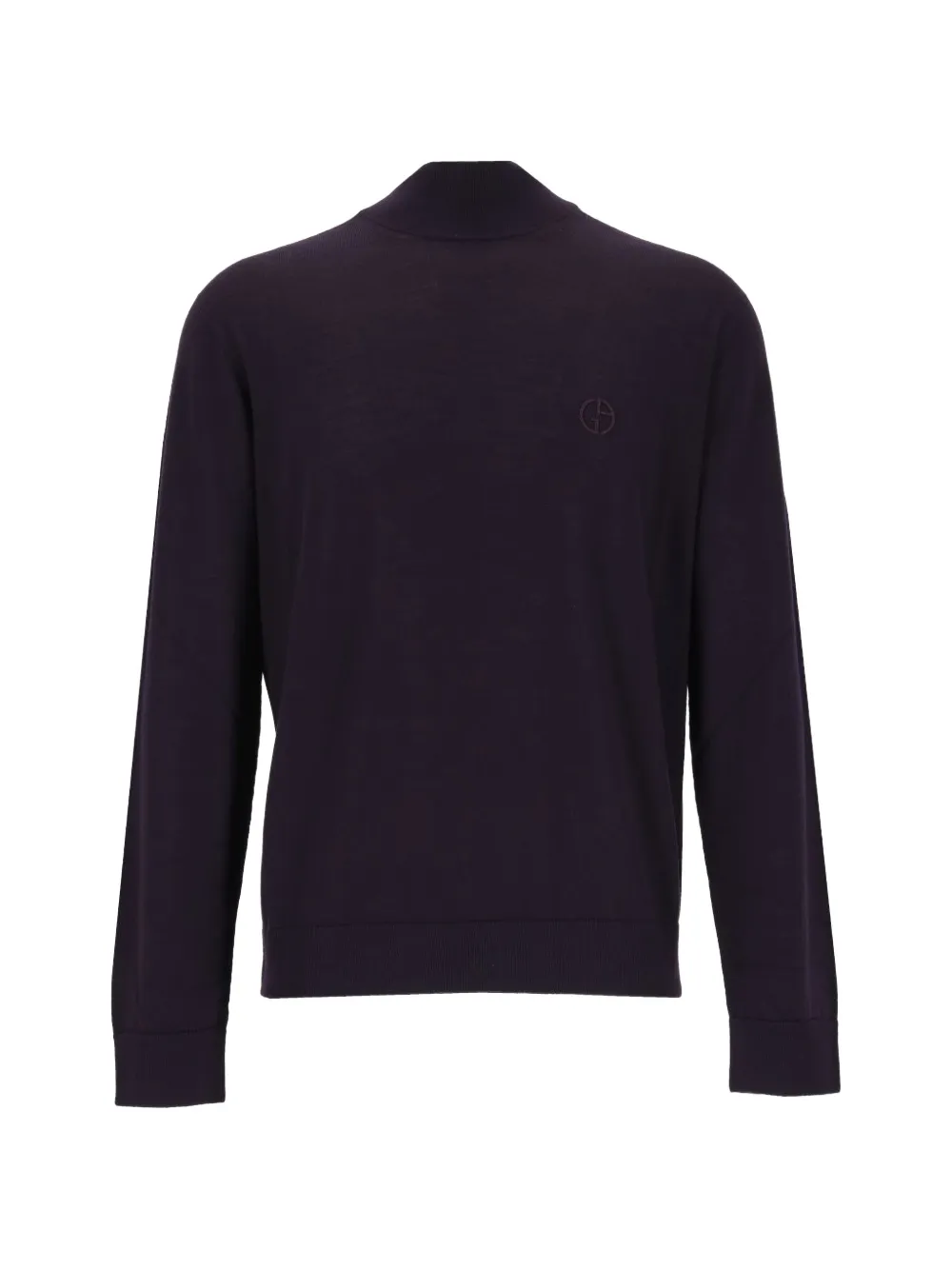 Giorgio Armani logo-embroidered high-neck sweater