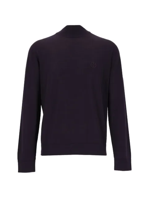 Giorgio Armani logo-embroidered high-neck sweater