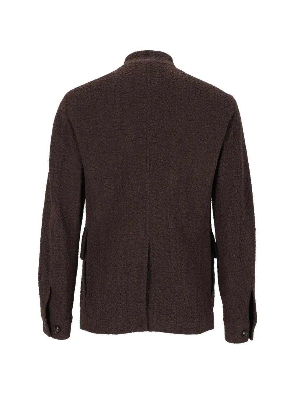 Giorgio Armani Gebreide bouclé blazer met knopen Bruin