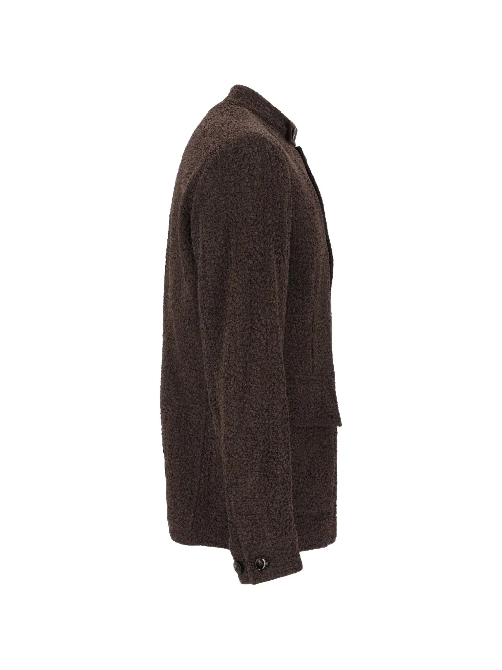 Giorgio Armani Gebreide bouclé blazer met knopen Bruin