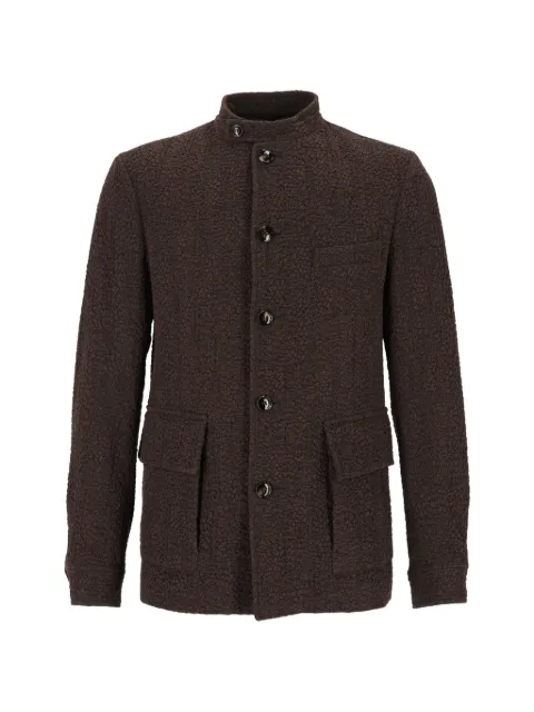 Giorgio Armani bouclé-knit button-up blazer