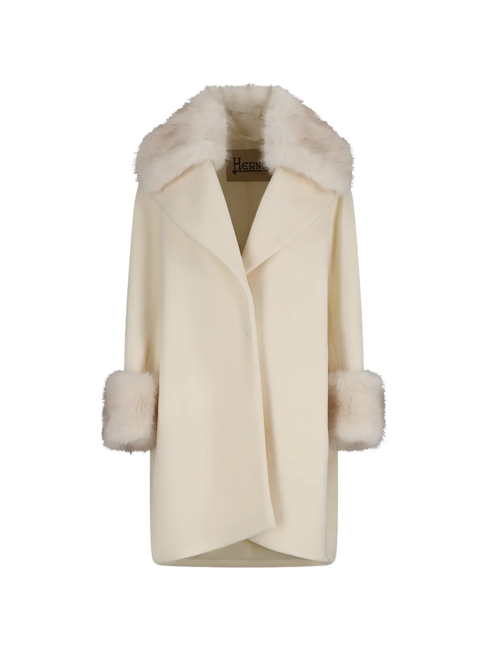 Herno faux-fur trim coat