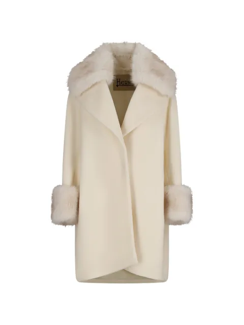 Herno faux-fur trim coat