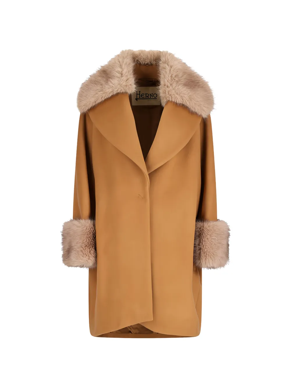 Herno faux fur-trim coat
