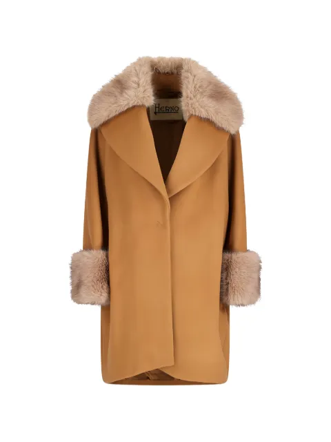 Herno faux fur-trim coat