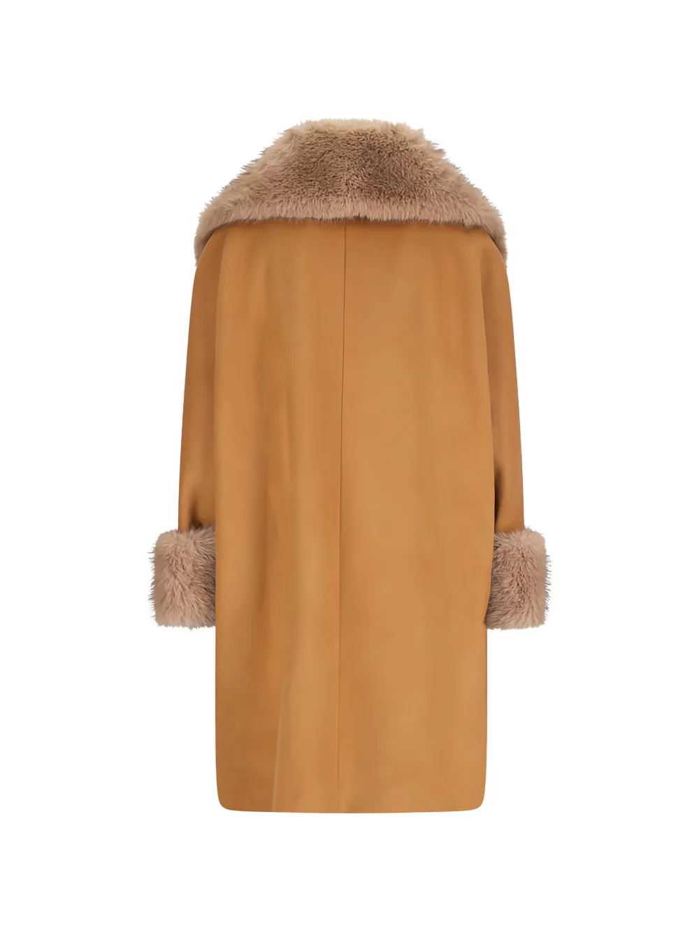 Herno Mantel met afwerking van imitatiebont Beige