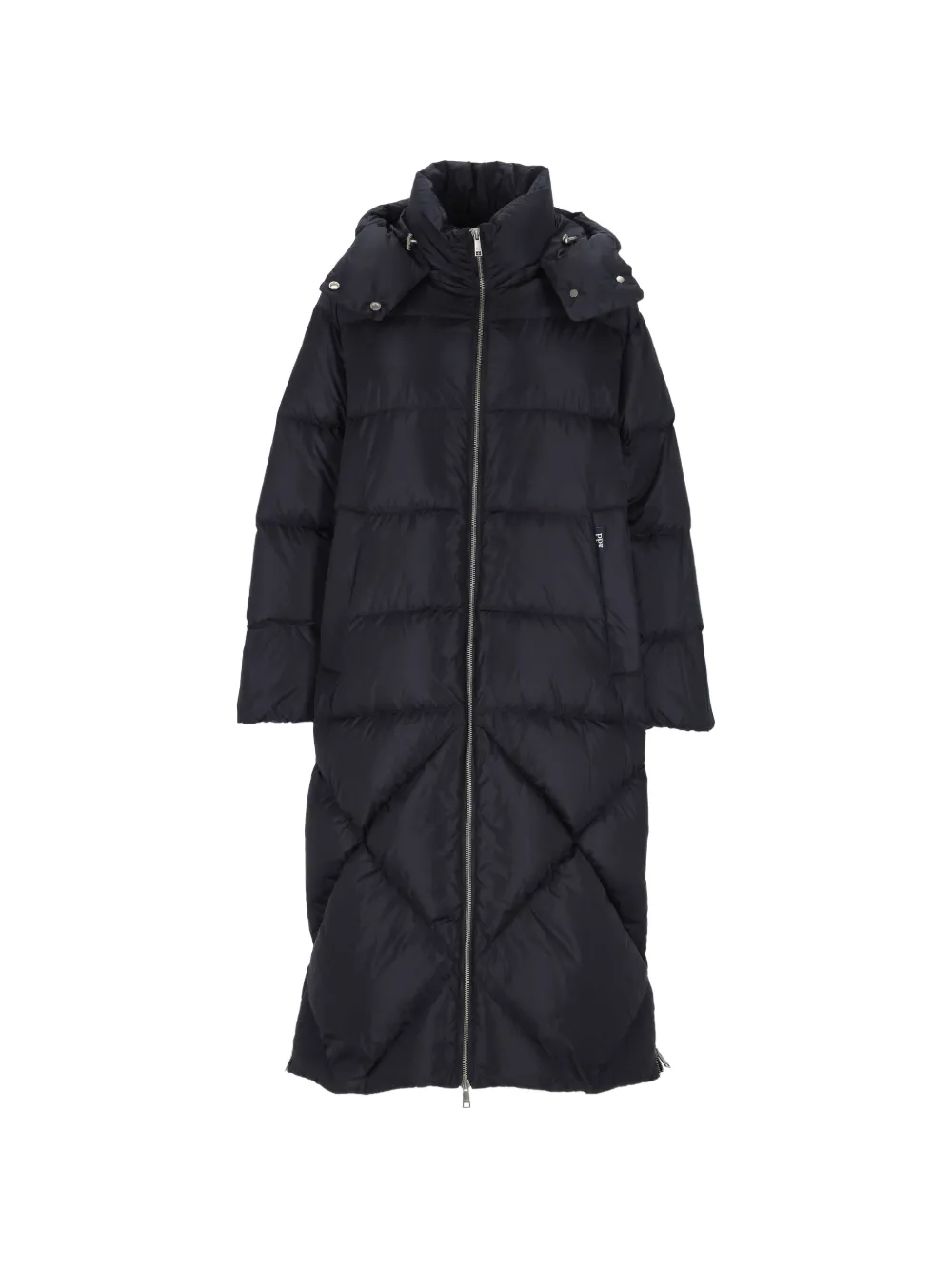 Add Quilted Hooded Coat In Black