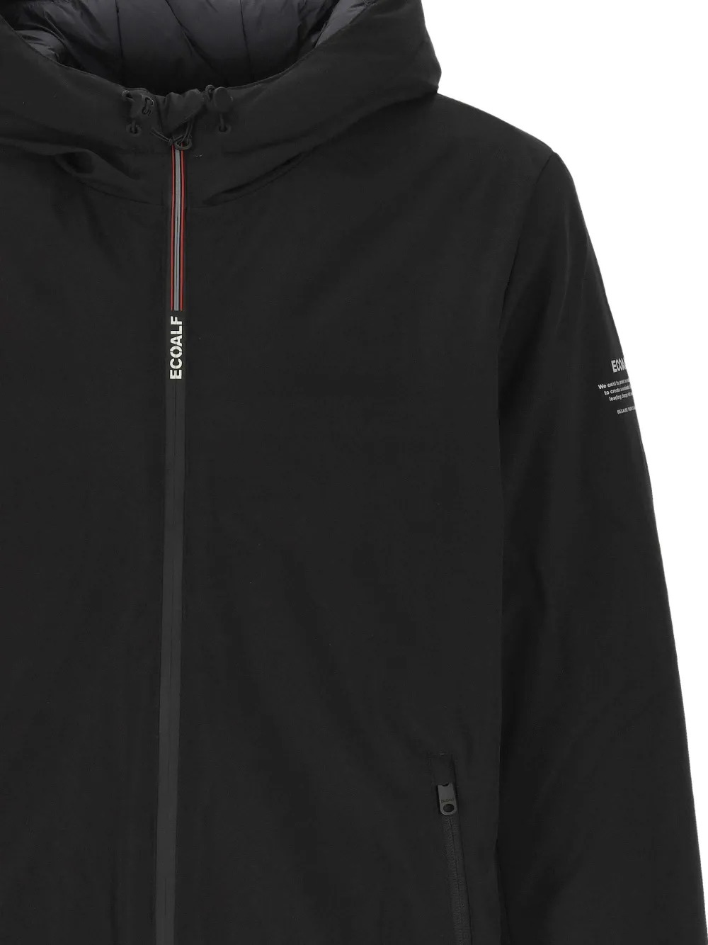 Ecoalf Cartes hooded logo-print jacket Zwart