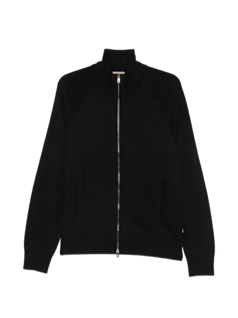 BOSS zip-up raglan-sleeve sweater