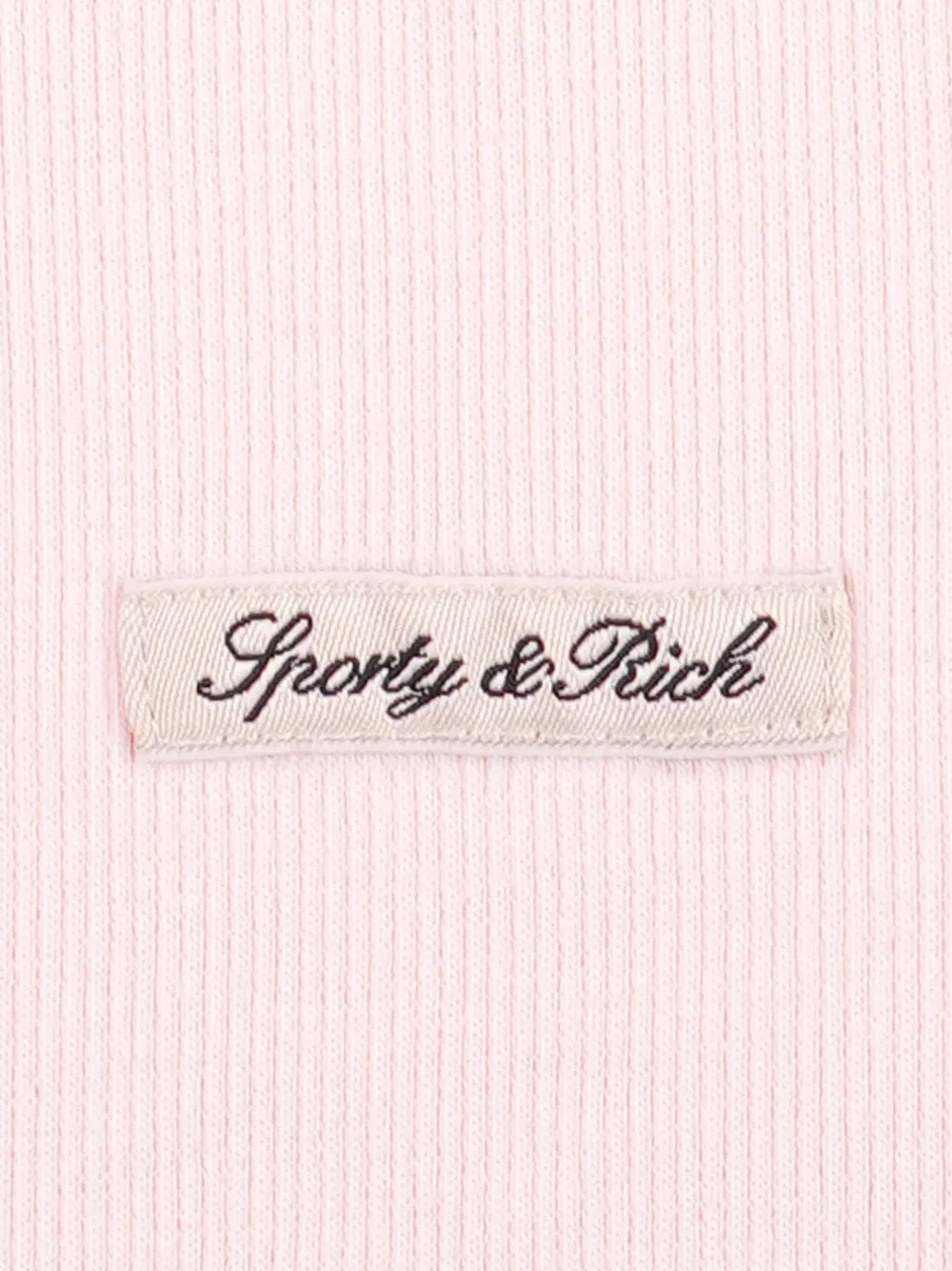 Sporty & Rich Signature ribgebreide trainingsbroek met logo-patch Roze