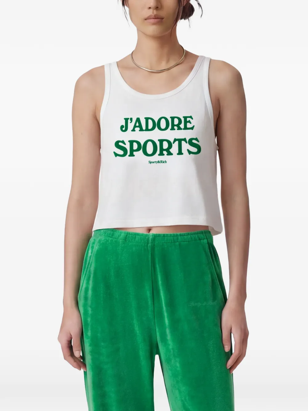 Sporty & Rich Jadore logo-print tank top - Bianco