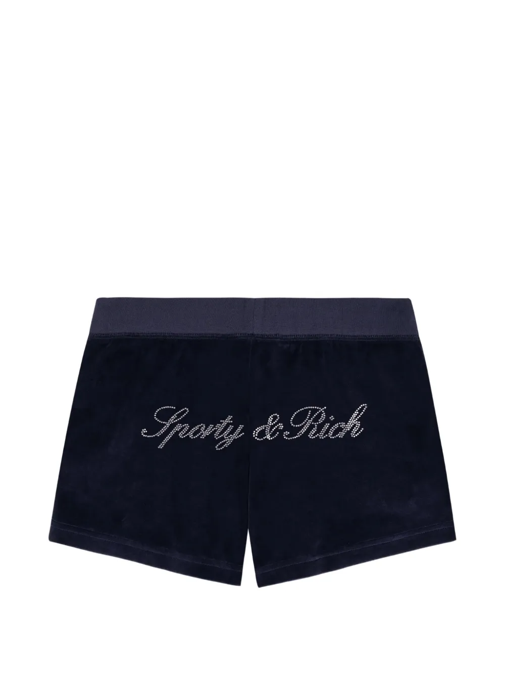 Sporty & Rich Krystal shorts verfraaid met logo Blauw