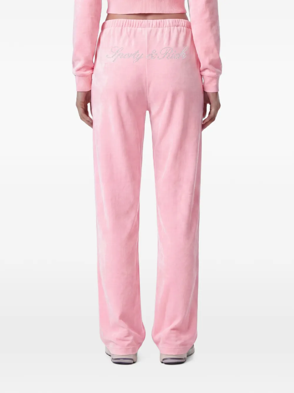 Sporty & Rich Signature Logo Krystal logo-embellished track pants Roze