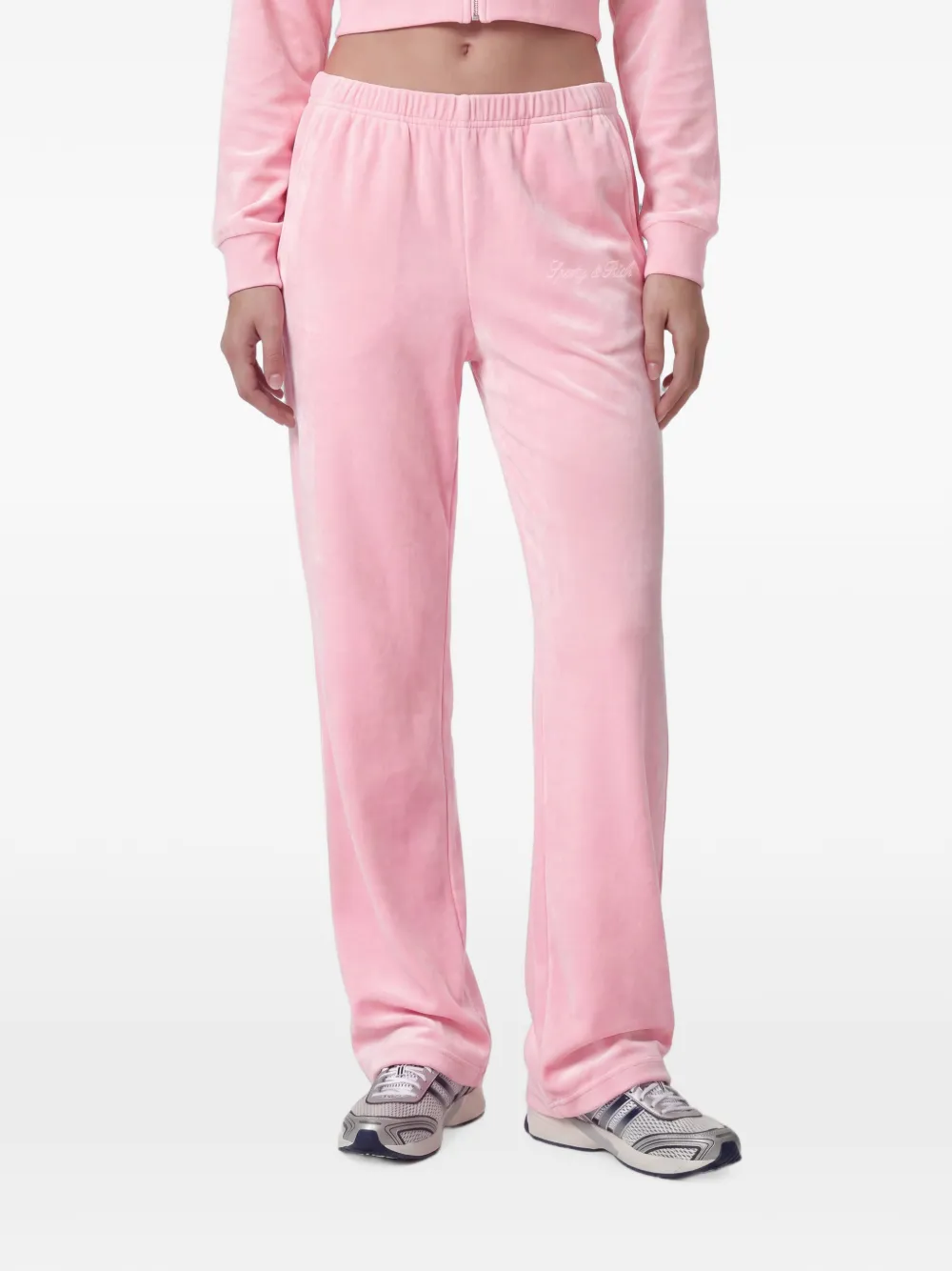 Sporty & Rich Signature Logo Krystal logo-embellished track pants