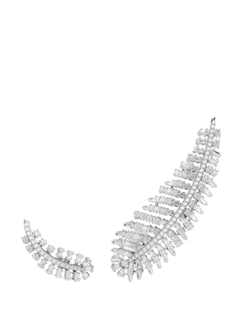 Swarovski Vienna crystal-embellished leaf-motif earrings - Argento
