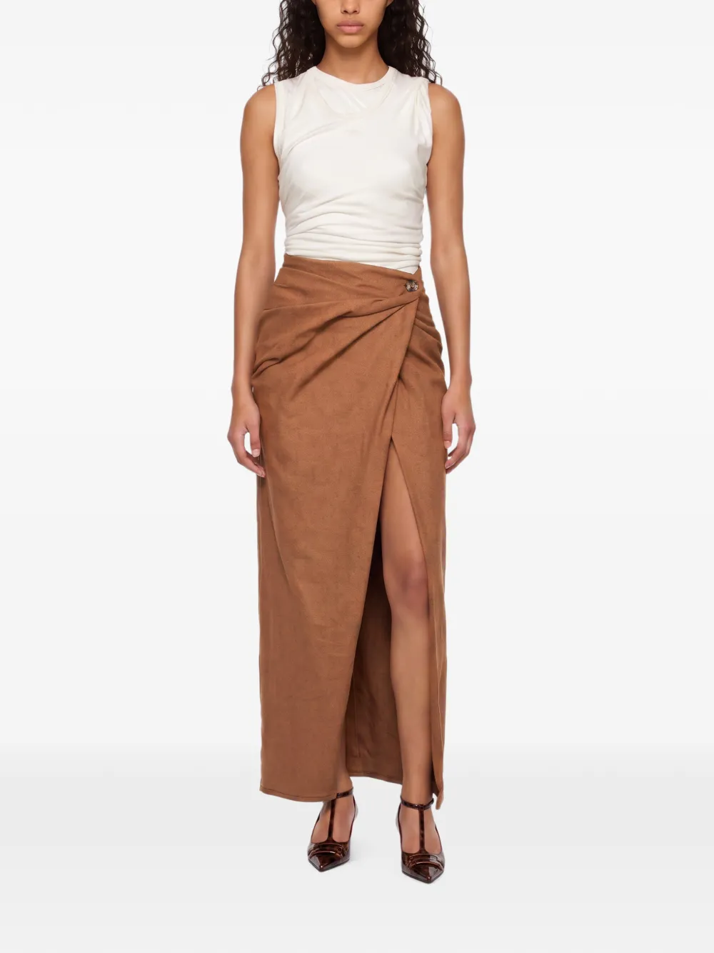 Diesel Gedrapeerde midi-rok Bruin
