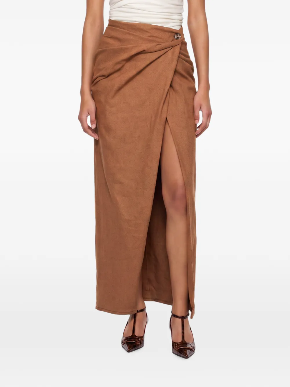 Diesel Gedrapeerde midi-rok Bruin