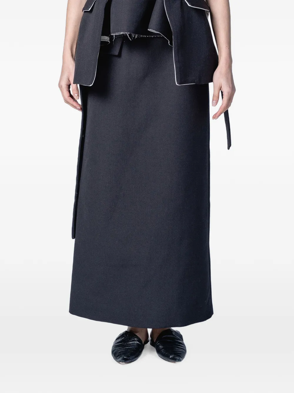 Muller Of Yoshiokubo High-waist maxi-rok met klepzak Zwart