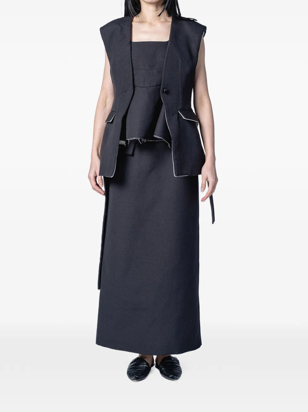 Muller Of Yoshiokubo high-waisted flap-pocket maxi skirt