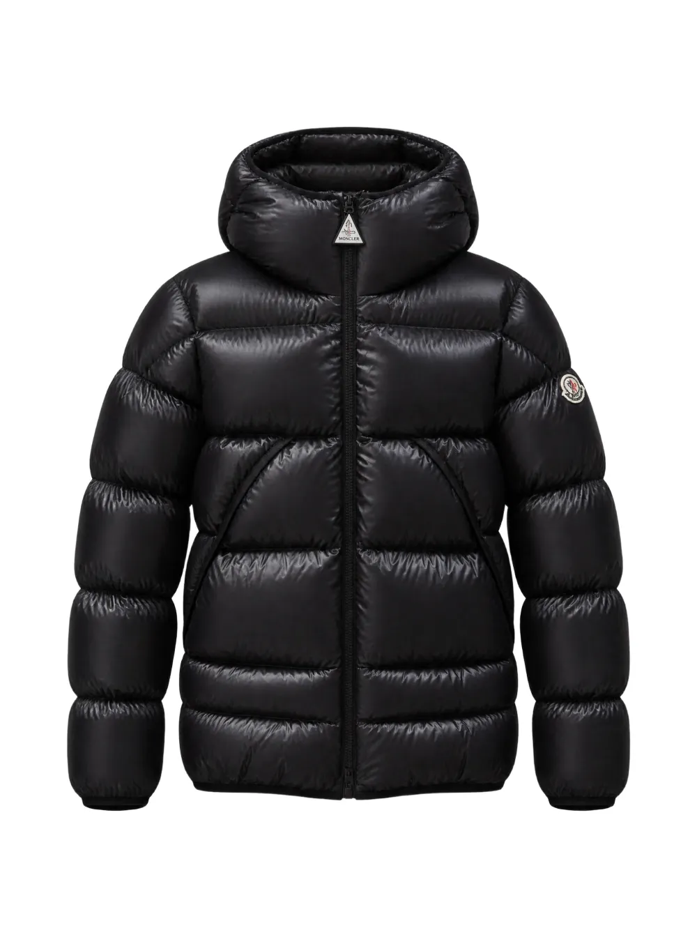 Moncler Anapo hooded short down jacket Zwart