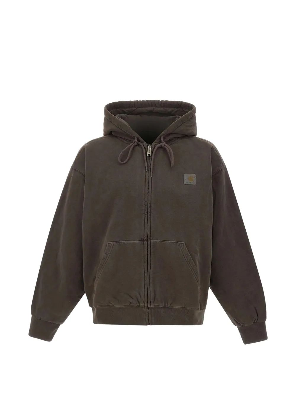 Carhartt WIP logo-patch zip-up hoodie - Marrone