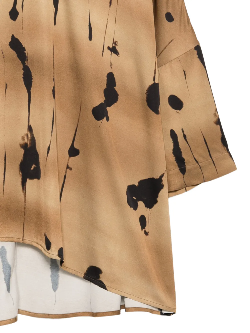Gentry Portofino Shirt met abstracte print Beige