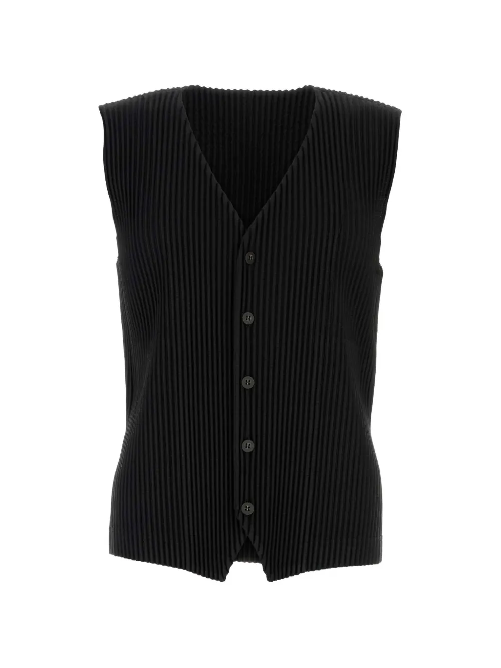 Homme Plissé Issey Miyake pleated V-neck vest - Nero