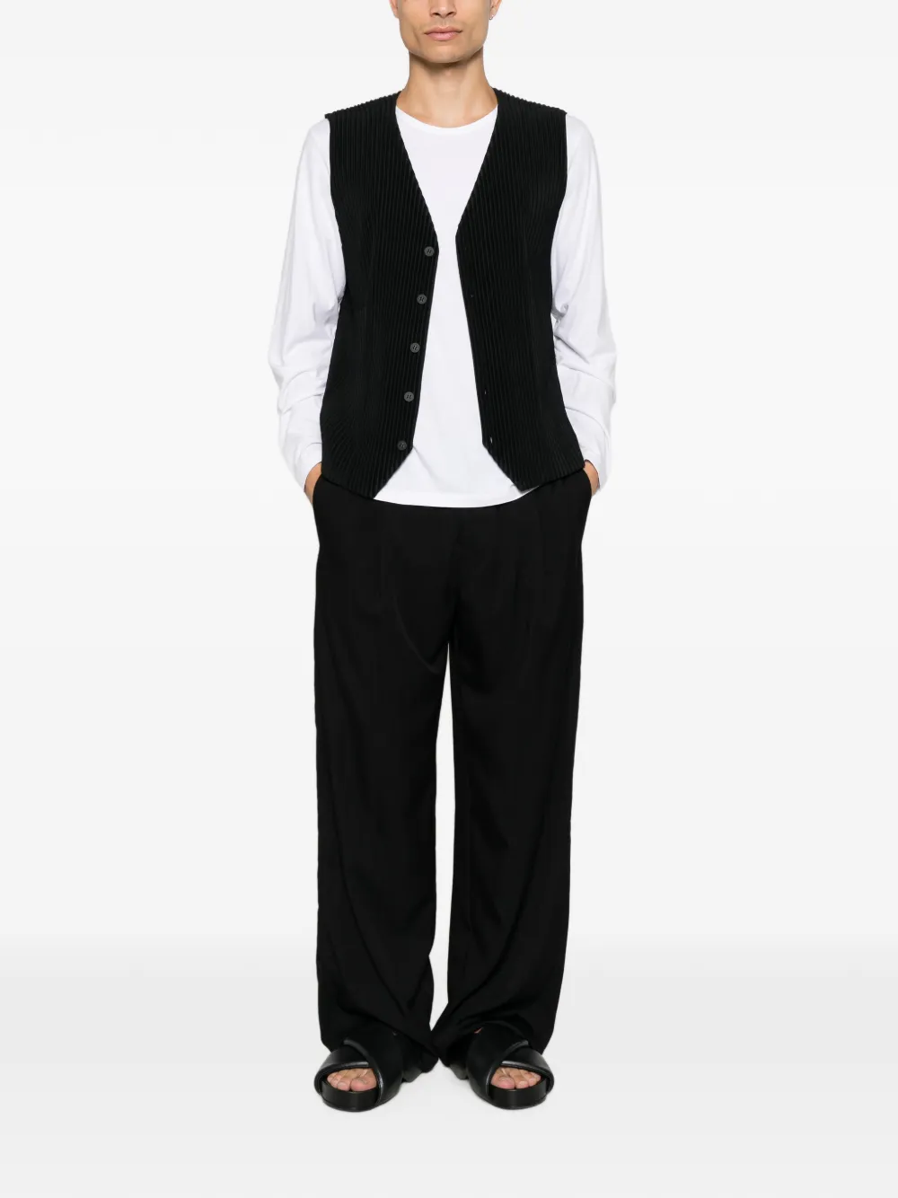 Homme Plissé Issey Miyake Geplooide top Zwart