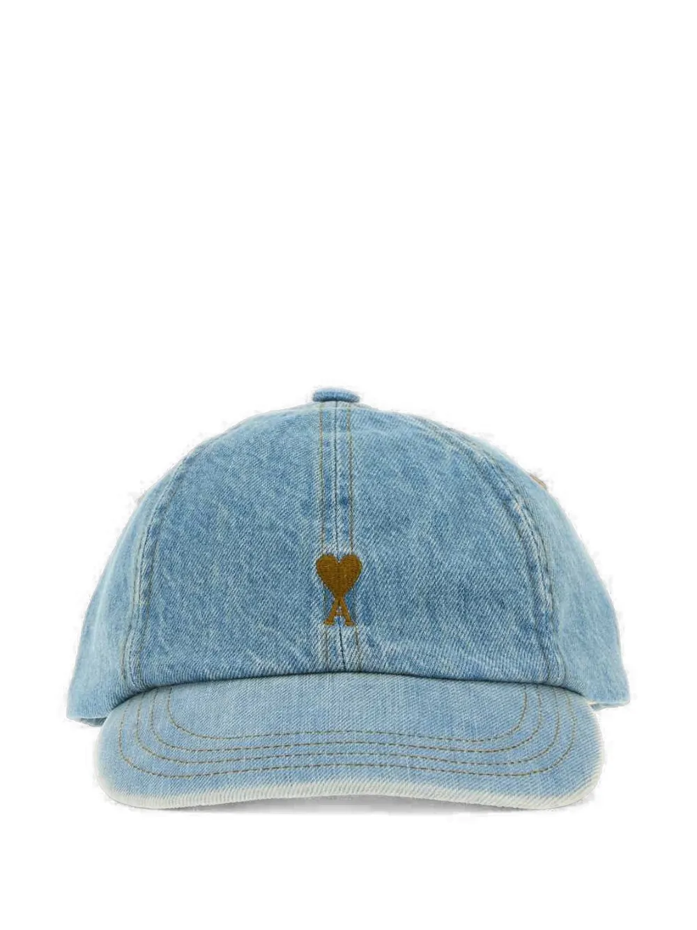 AMI Paris Denim cotton cap with Ami de Coeur · OS