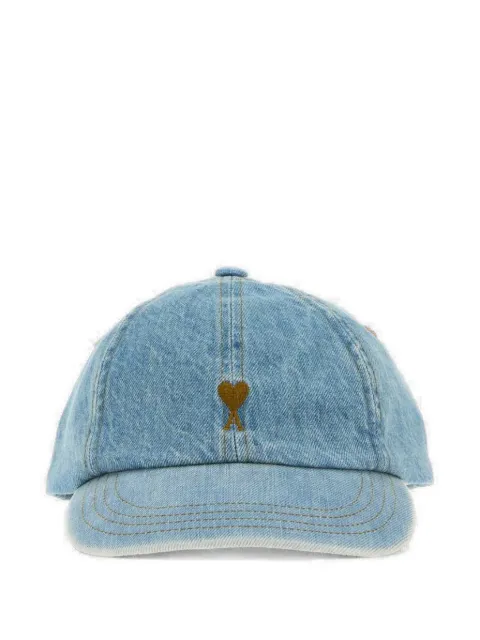 AMI Paris Denim cotton cap with Ami de Coeur