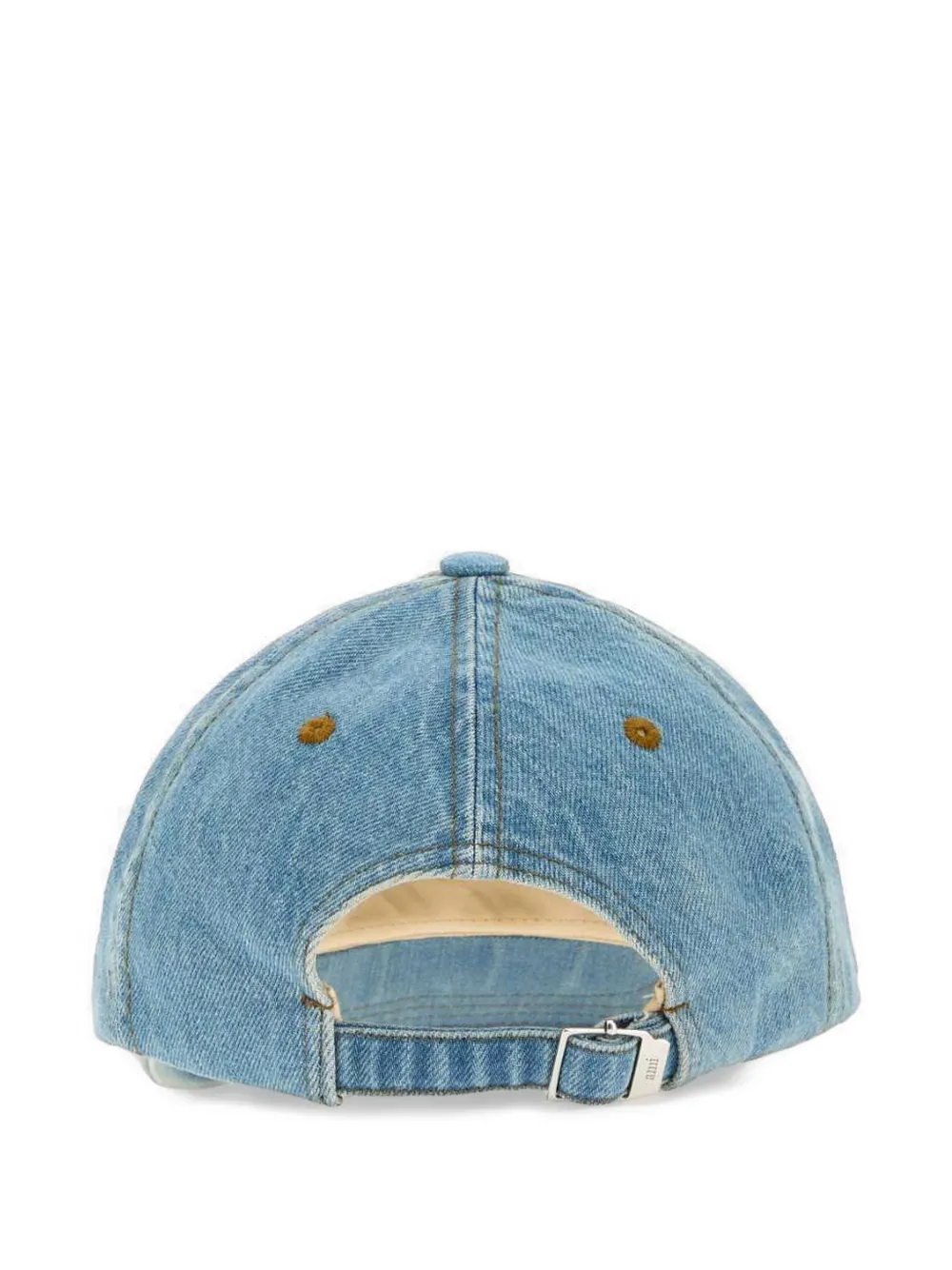 AMI Paris Katoenen denim pet met Ami de Coeur en lichte wassing Blauw