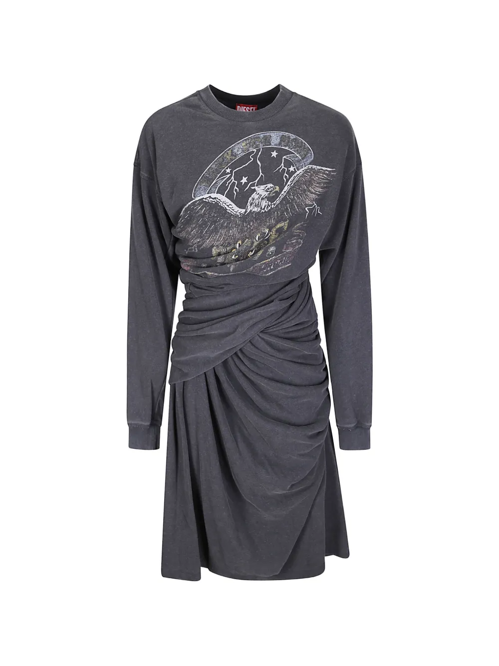 Diesel graphic-print draped dress
