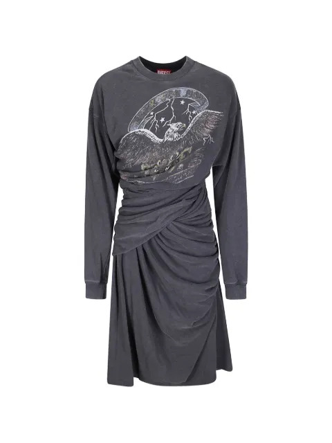 Diesel graphic-print draped dress
