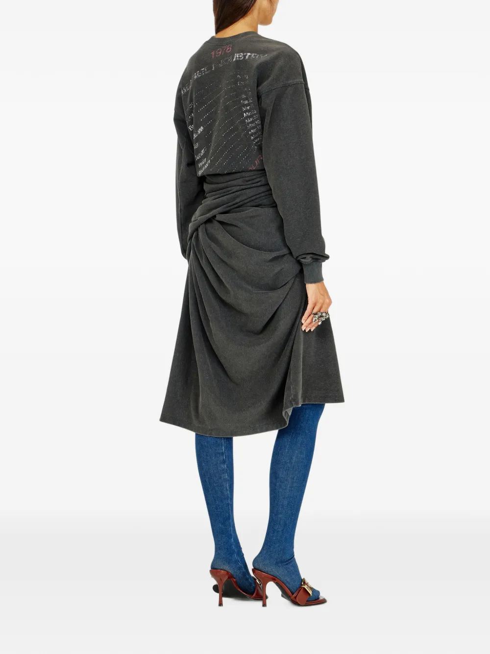 Diesel sweatshirt dress with concert graphics Zwart