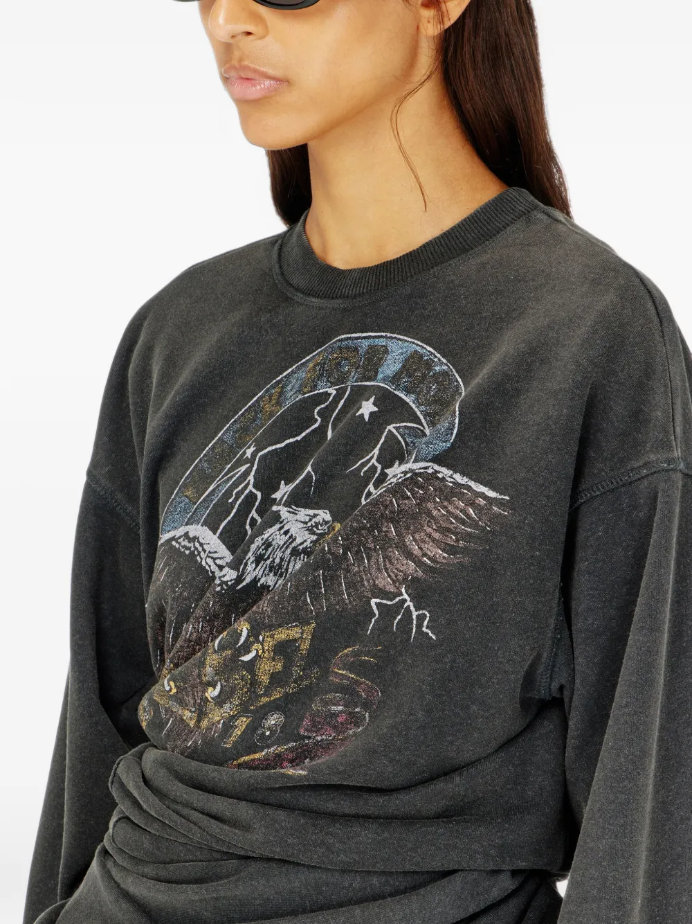 Diesel sweatshirt dress with concert graphics Zwart
