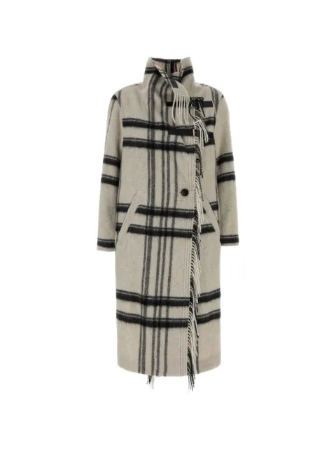 MARANT ÉTOILE Gihan checked fringed coat