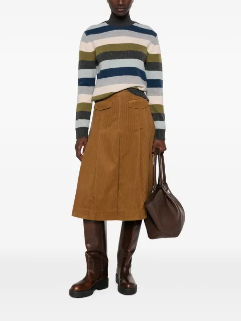 Tory Burch pleated corduroy midi skirt