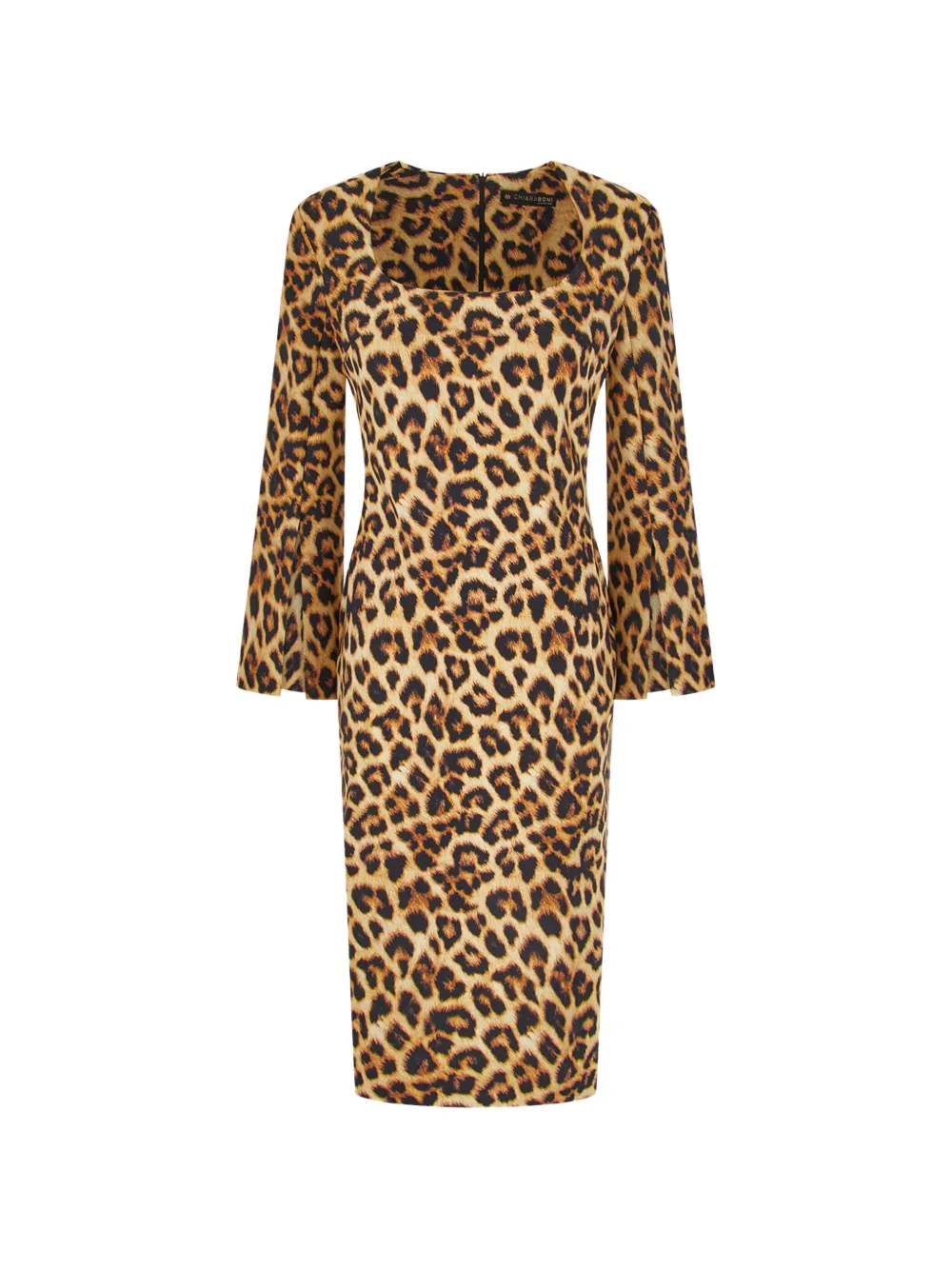 CHIARA BONI La Petite Robe Meizi leopard-print slit-sleeve midi dress - Tons neutres