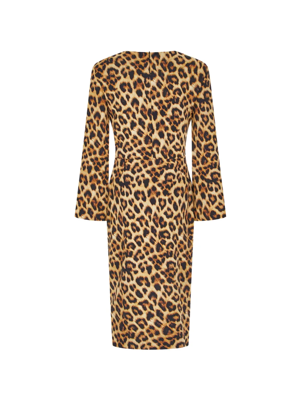 CHIARA BONI La Petite Robe Meizi midi-jurk met luipaard-print en split op de mouwen Beige