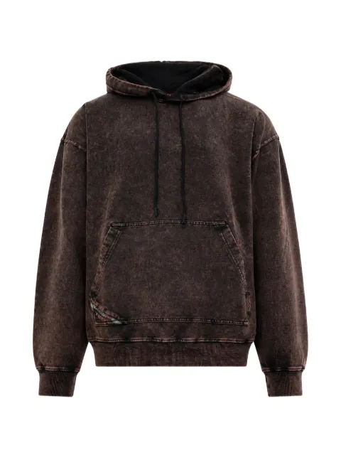 Diesel treated denim-effect hoodie