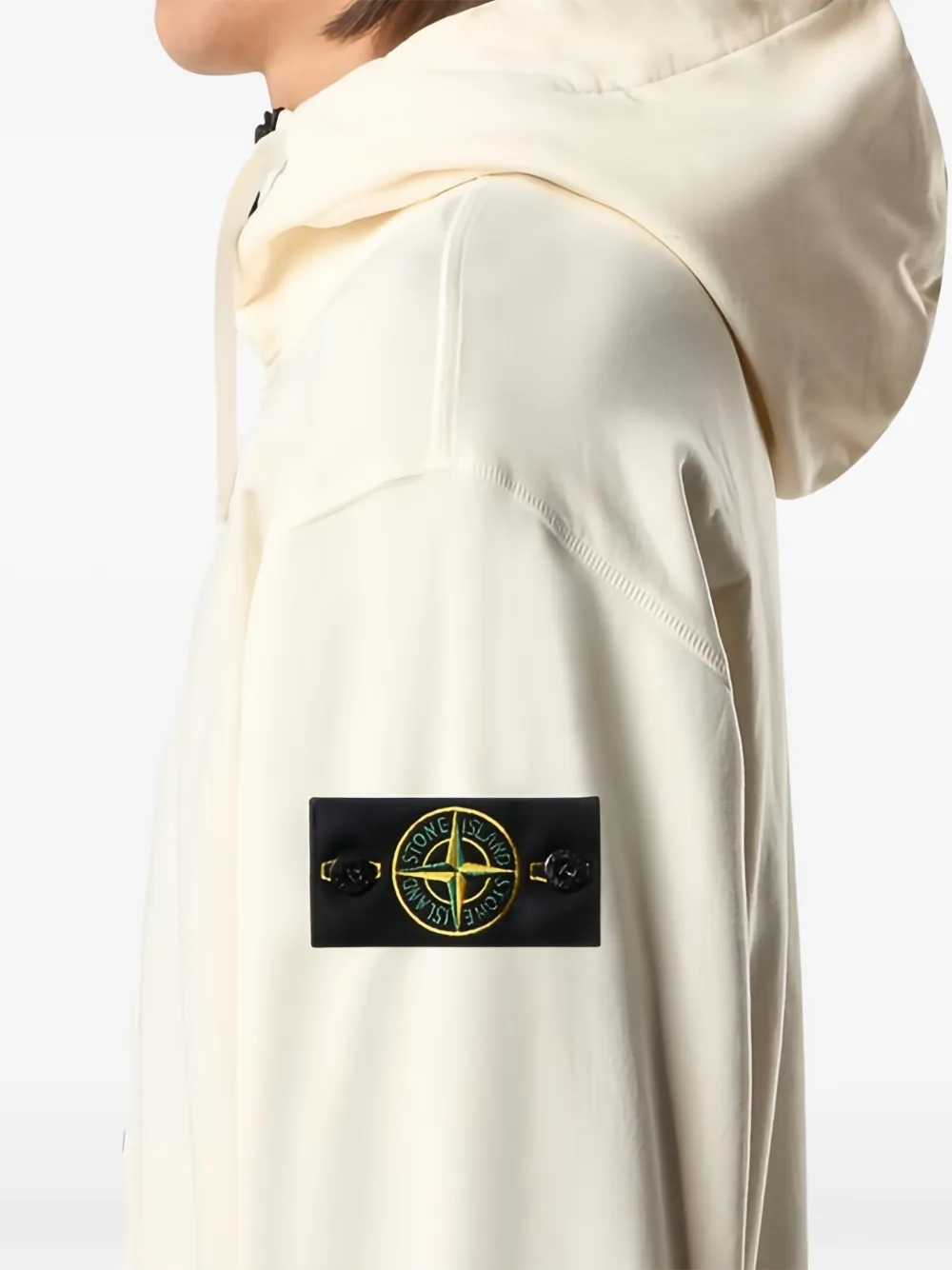 Stone Island 6100009 katoenen-biologisch fleece hoodie Wit