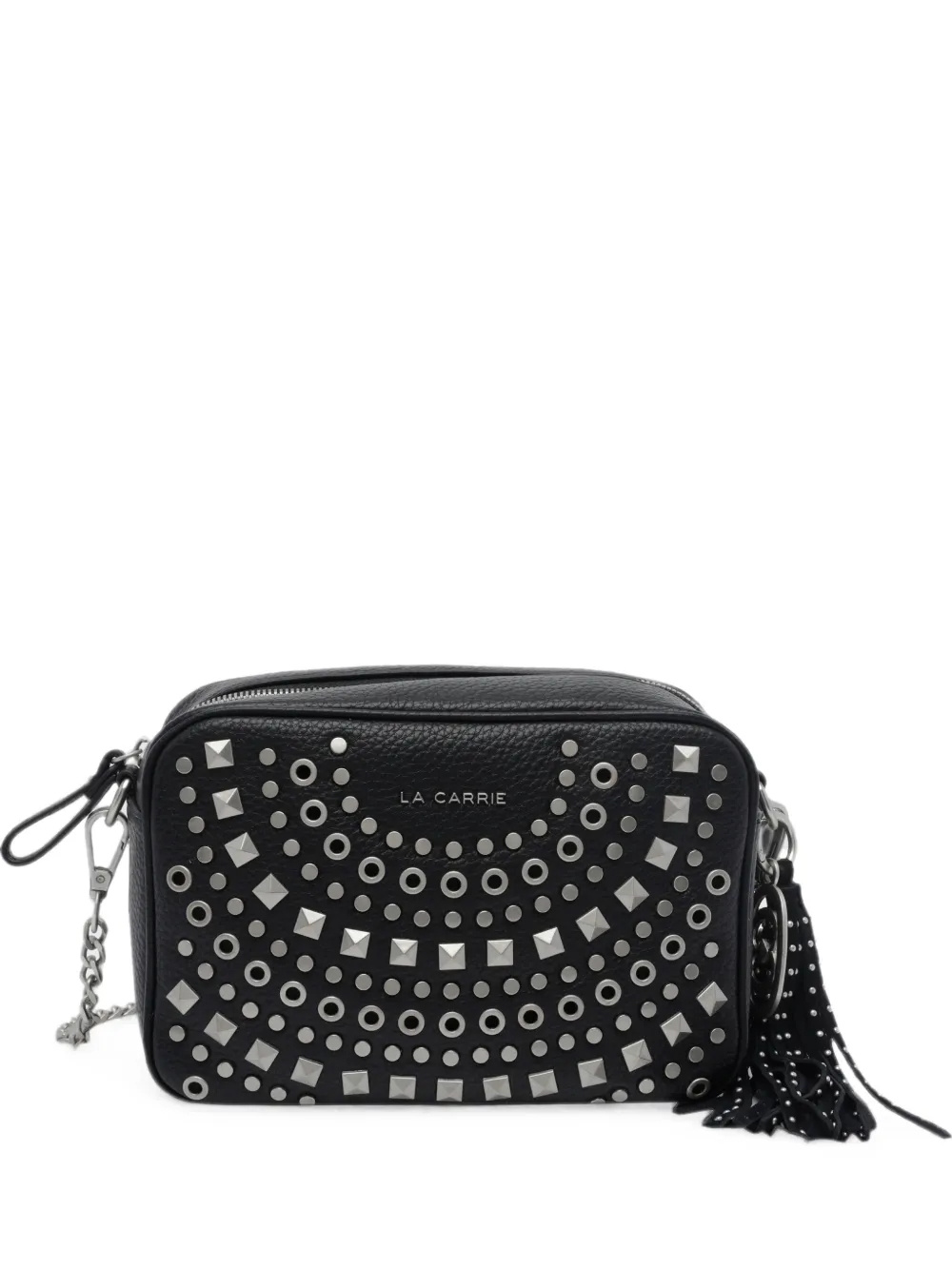 La Carrie Solid stud-embellished cross body bag - Nero