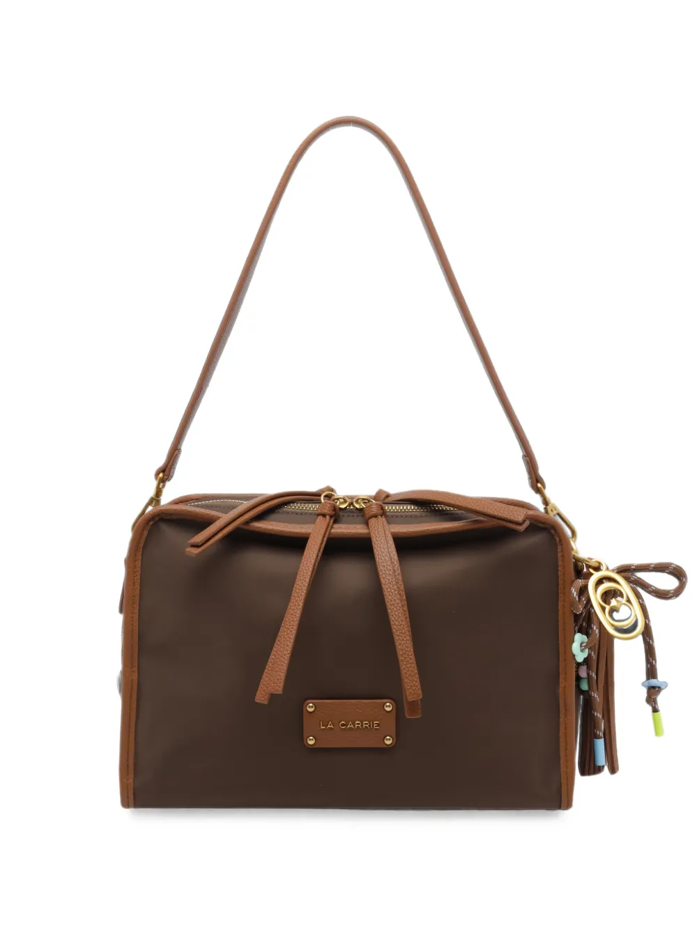 La Carrie logo-plaque tassel shoulder bag