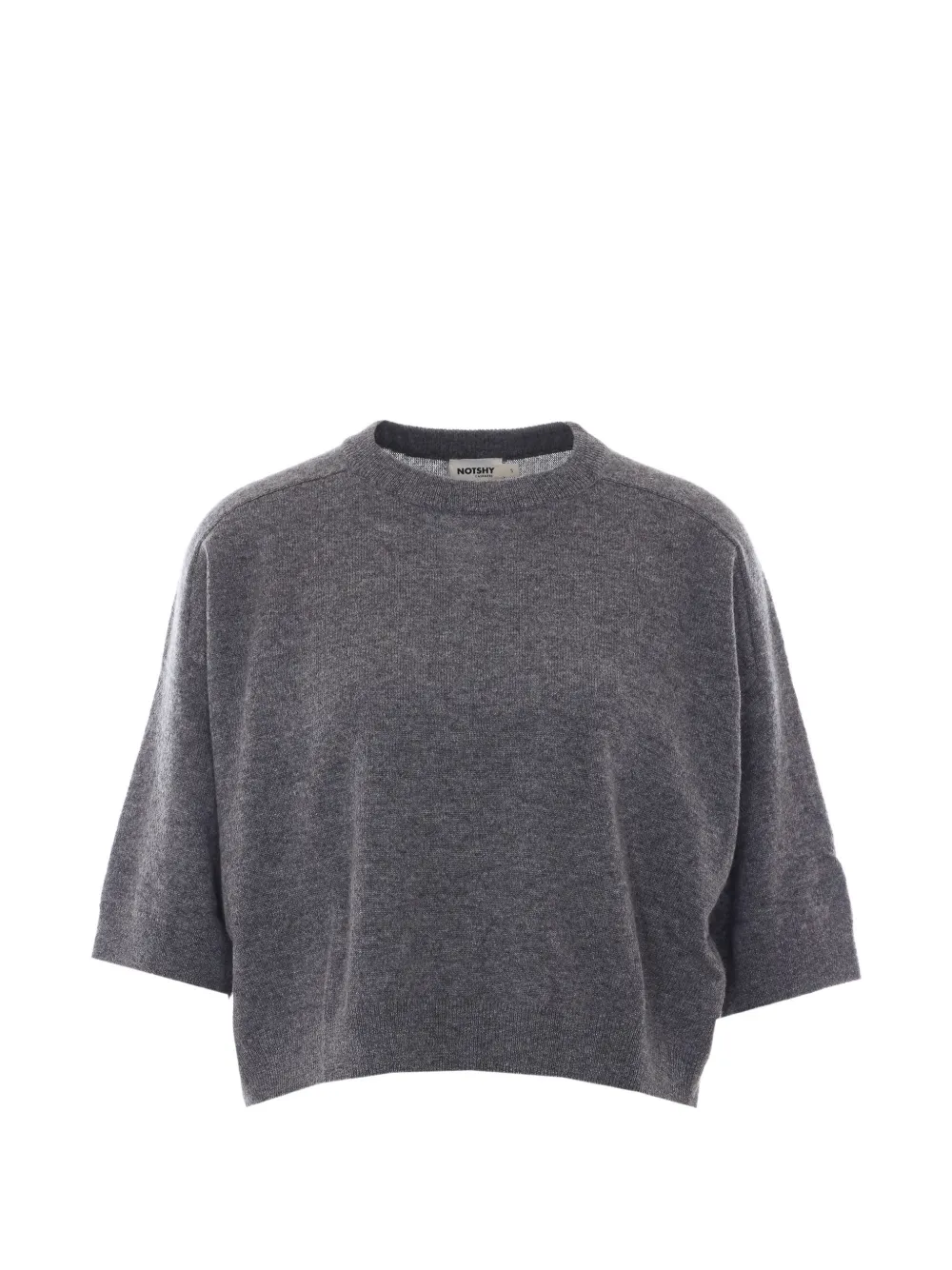 Not Shy Lilou Short-sleeve Sweater In Gray