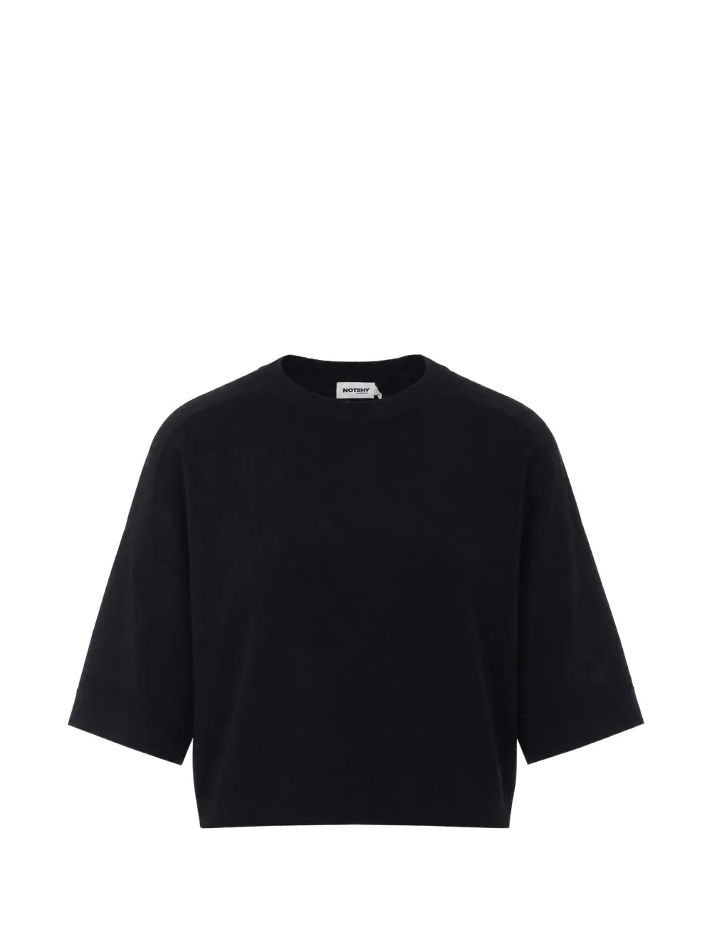 Not Shy Lilou Short-sleeved Sweater In Black