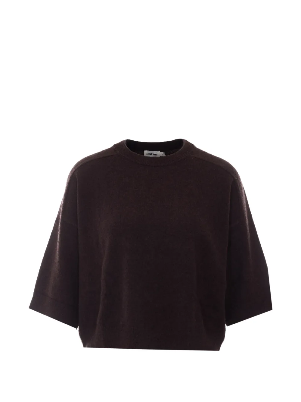 Not Shy Lilou Short-sleeve Jumper In Brown