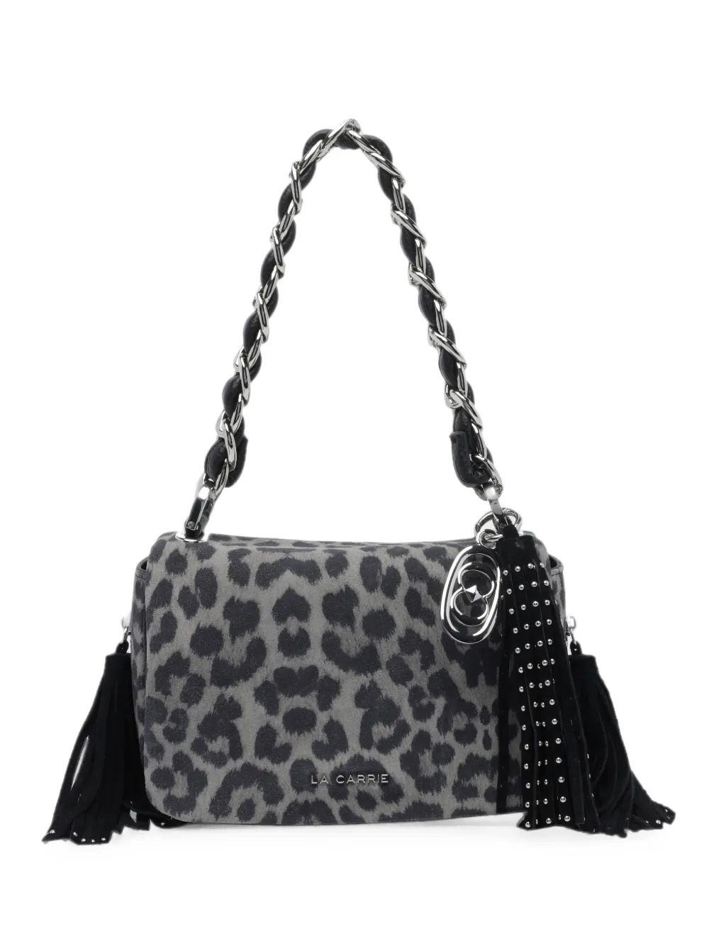 La Carrie Lio leopard-print shoulder bag - Grigio
