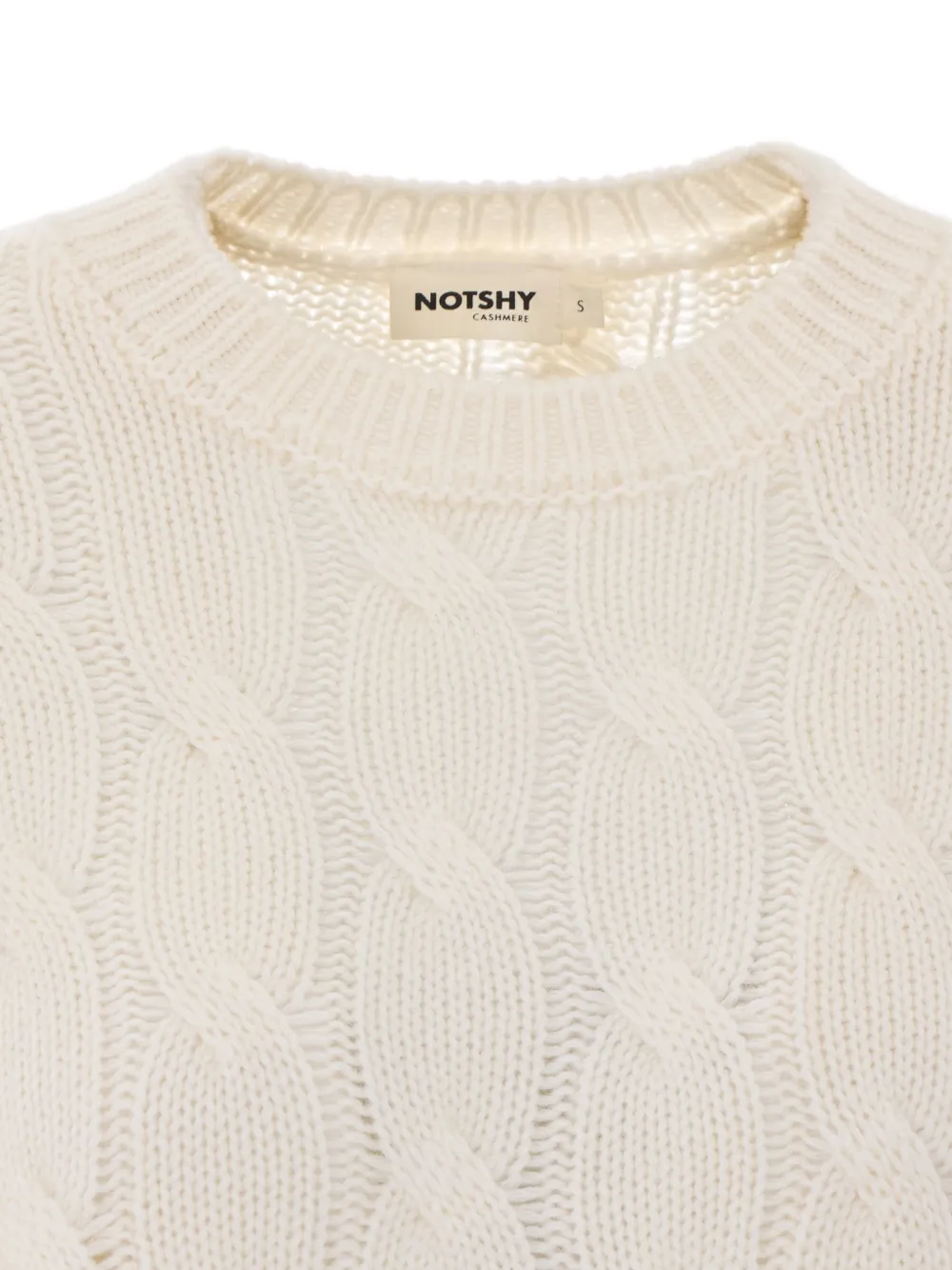 Not Shy Patzi kabelgebreide trui Beige